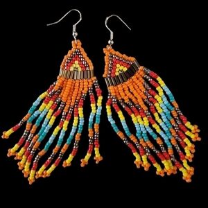 NEW! Boho Hand Beaded Boho Earrings